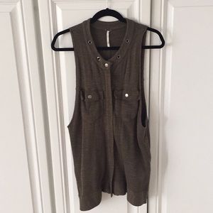 Free people green vest XS